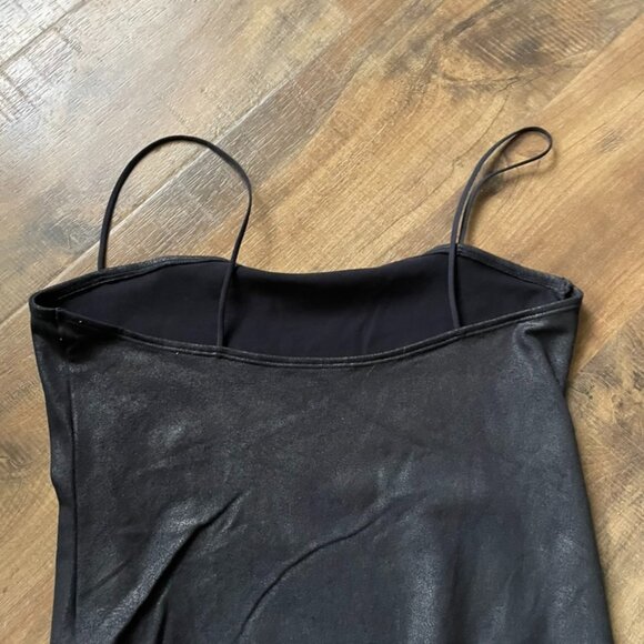 Abercrombie & Fitch Black Faux Leather Bodysuit Soft A&F Collection L - Picture 5 of 6